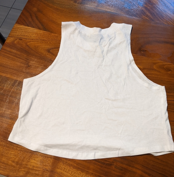 Asos - Racerback High Neck Cropped Swing Tank Top | Size 4 | White - Picture 6 of 6